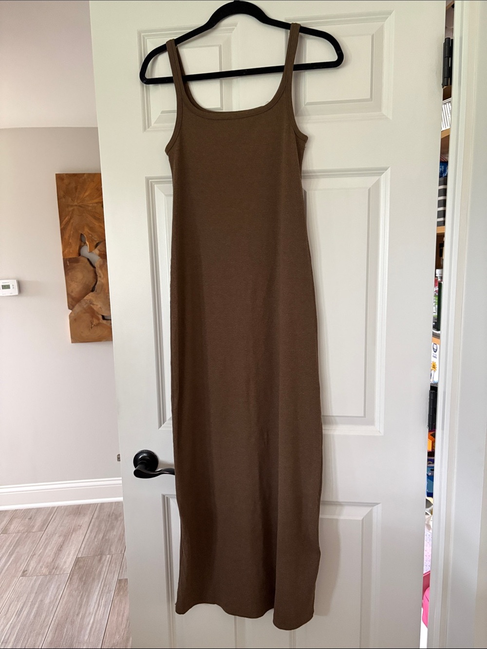 Buck Mason Brown Ribbed Tank Maxi Dress Heather Moss Surplus